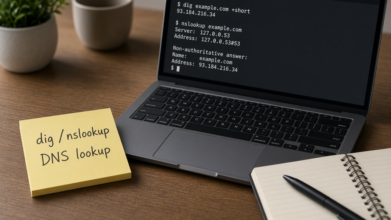 dig و nslookup روی ترمینال