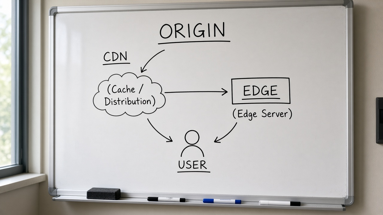 وایت‌برد جریان Origin CDN Edge User