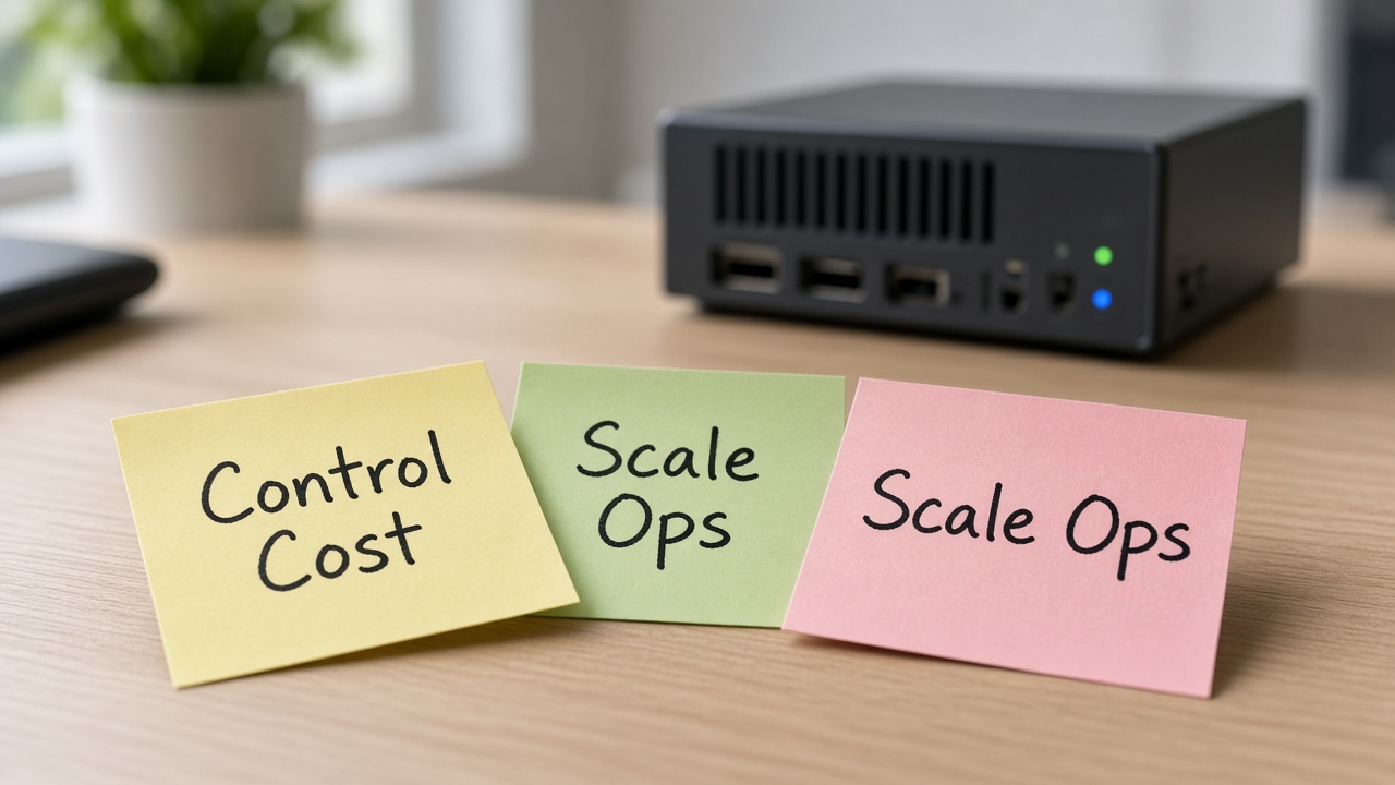 چسبیادداشت Control Cost و Scale Ops کنار مینیسرور