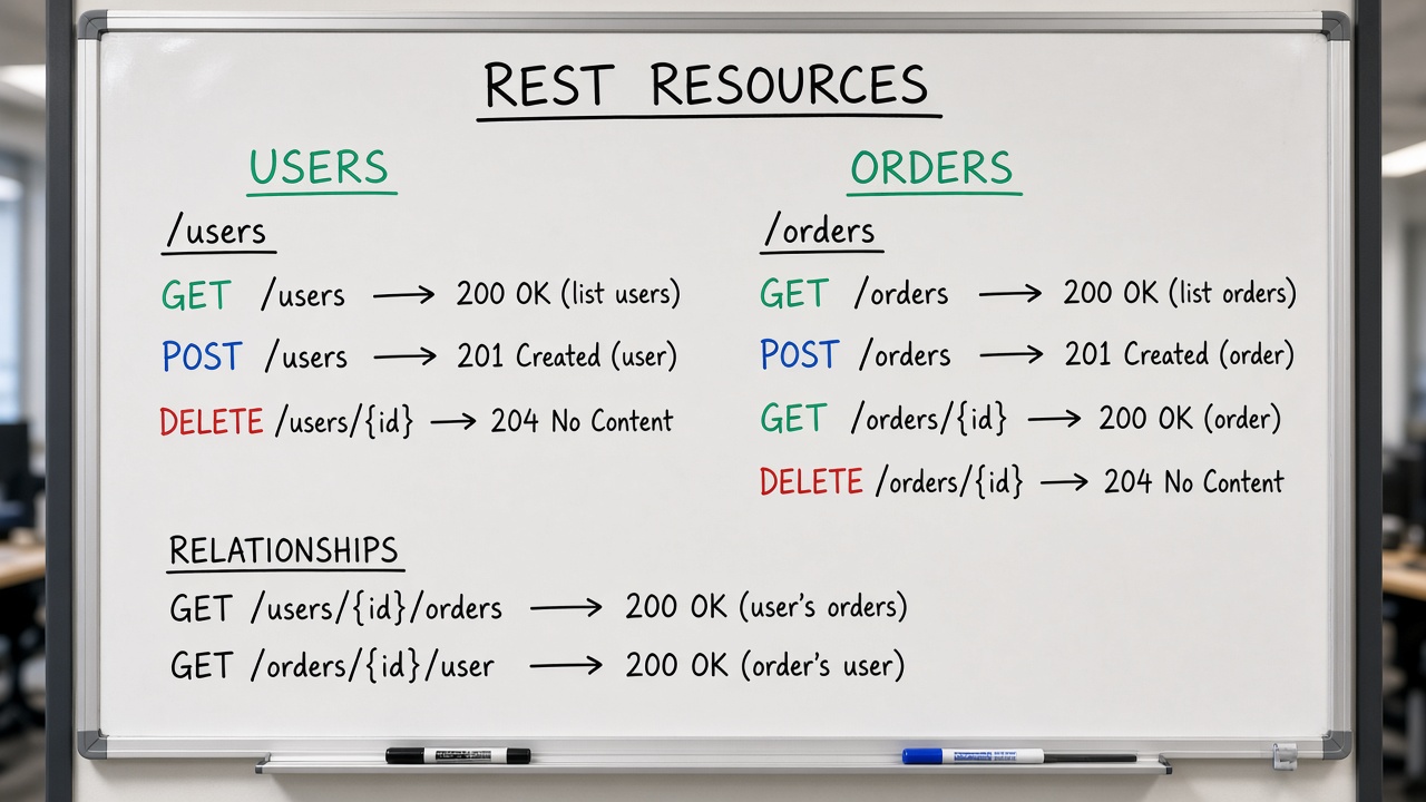 وایت‌برد منابع Users و Orders با متدهای REST