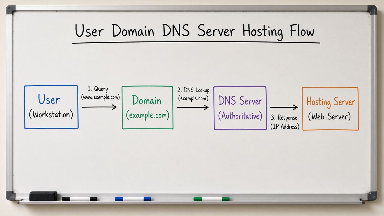 وایت‌برد جریان User Domain DNS Hosting