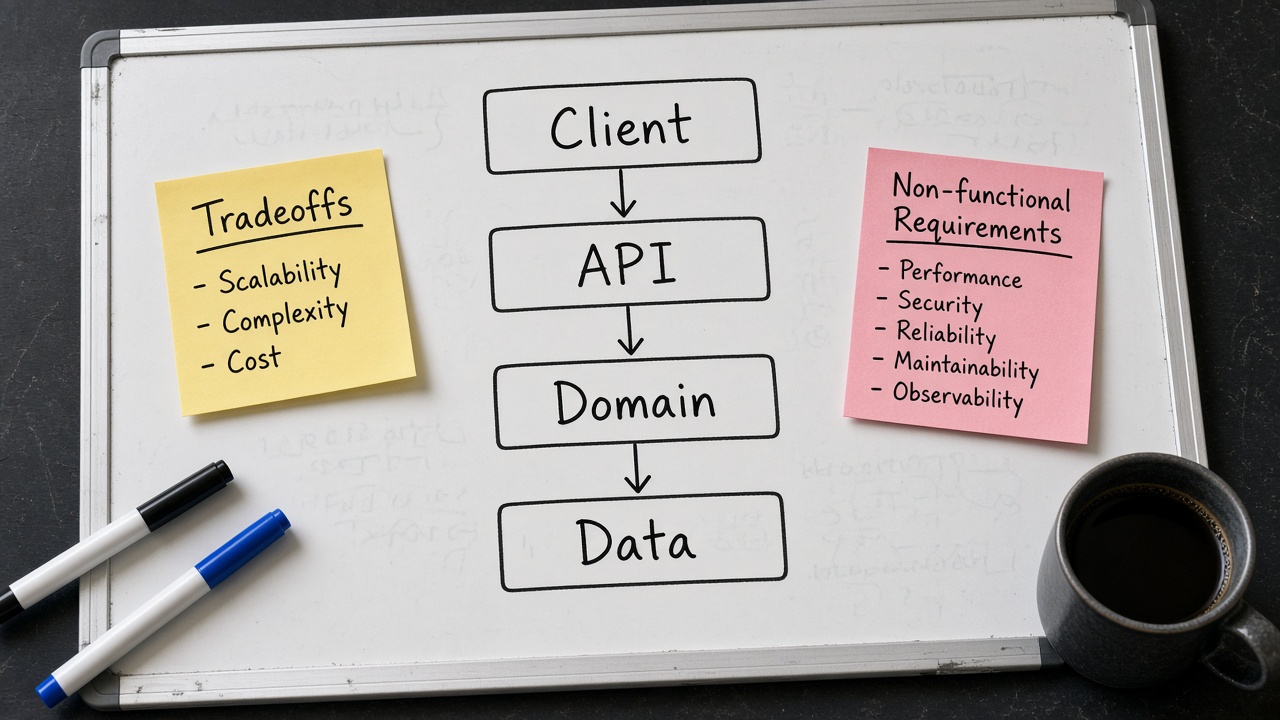 وایتبرد لایههای Client API Domain Data با Tradeoffs