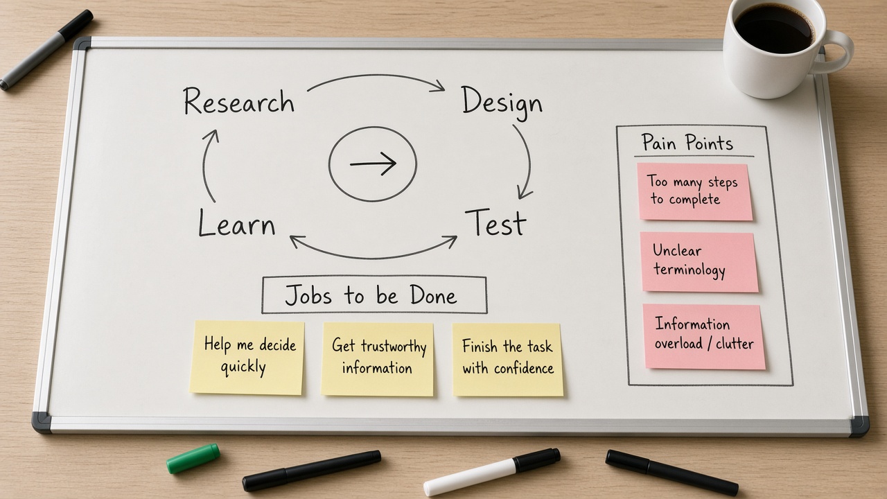 وایت‌برد چرخه Research Design Test Learn