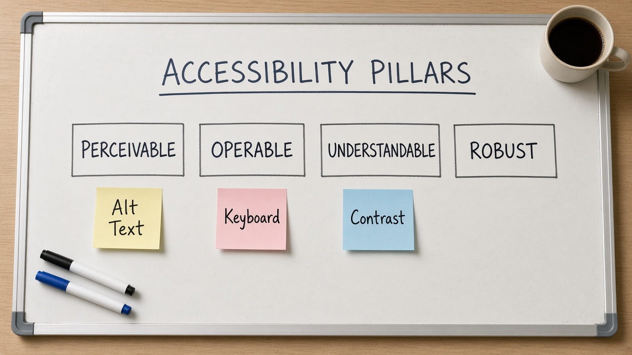 وایتبرد ستونهای Perceivable Operable Understandable Robust