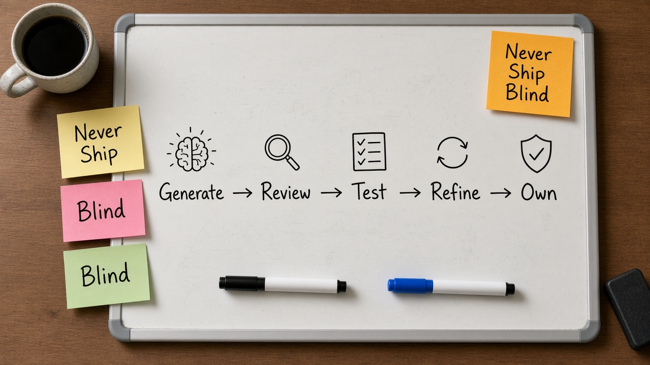 وایت‌برد حلقه Generate Review Test Refine Own