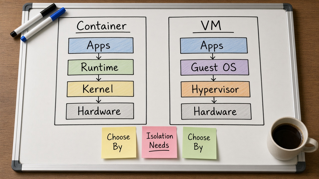 وایتبرد مقایسه پشته Container و VM