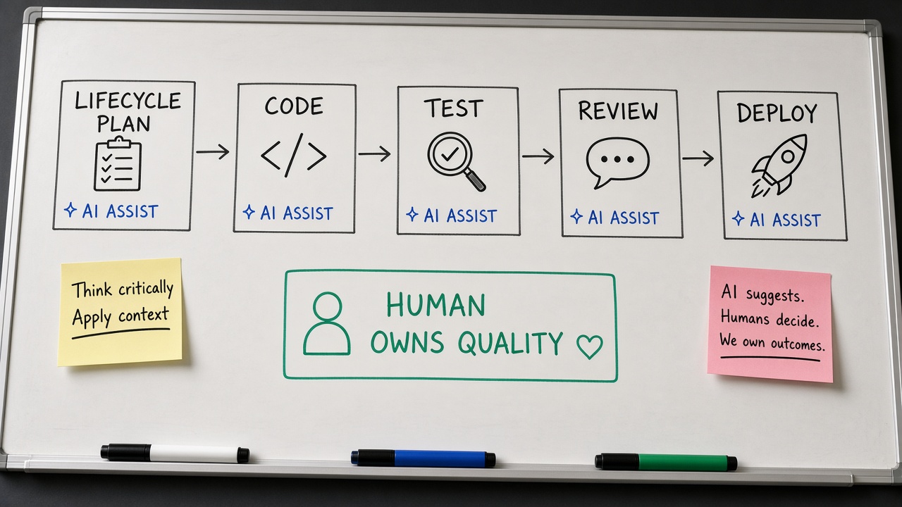 وایتبرد چرخه Plan تا Deploy با Human Owns Quality