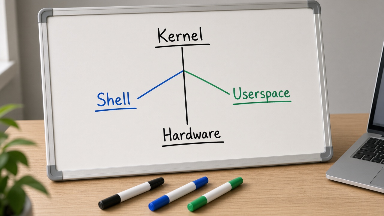 وایت‌برد لایه‌های Kernel Shell Userspace Hardware