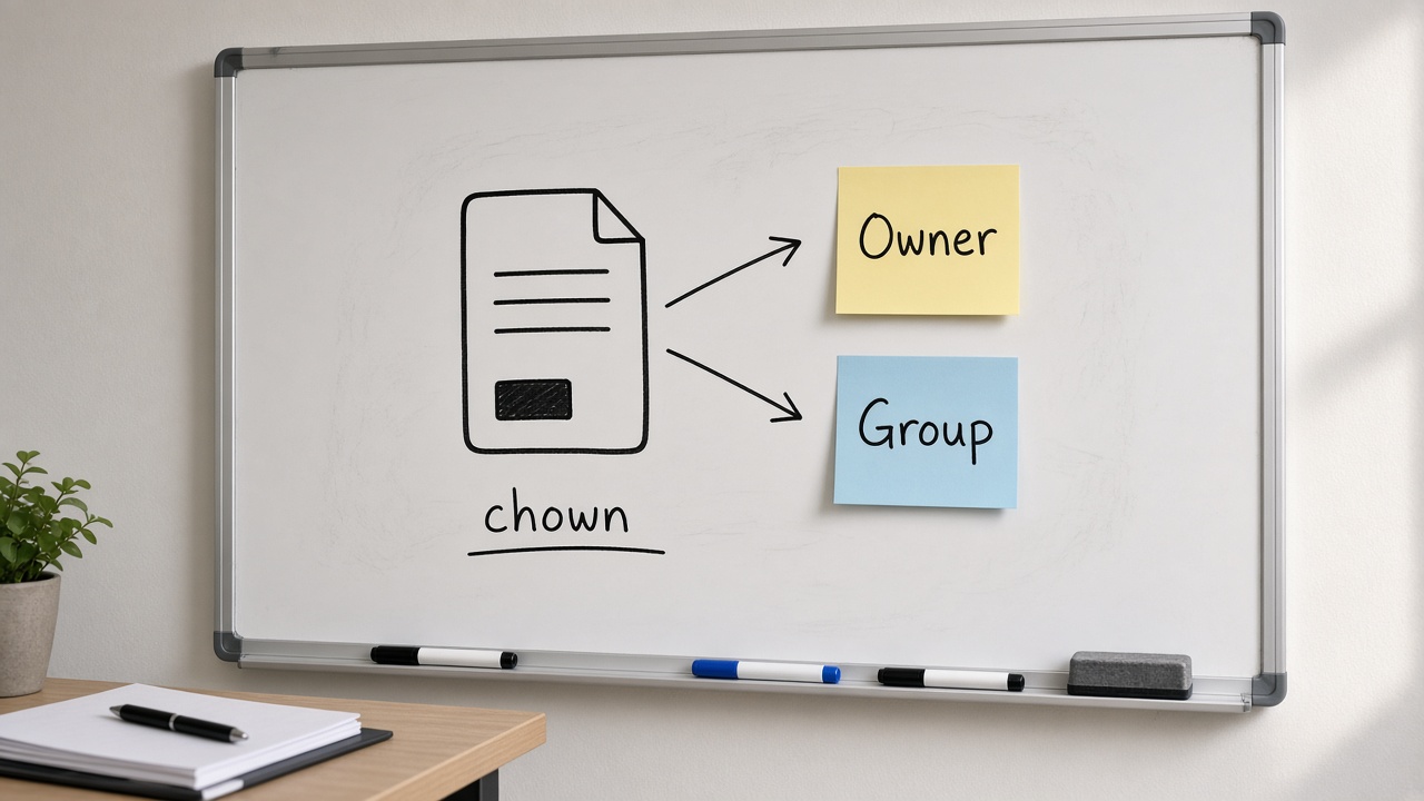 وایت‌برد chown به Owner و Group