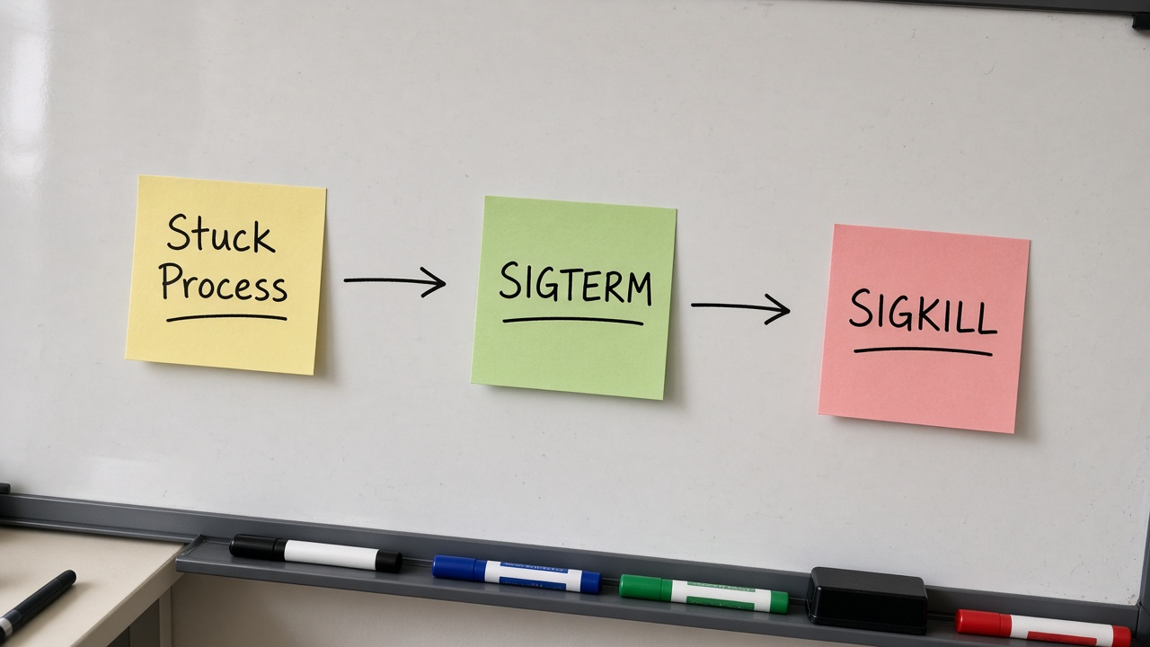 جریان Stuck Process به SIGTERM به SIGKILL