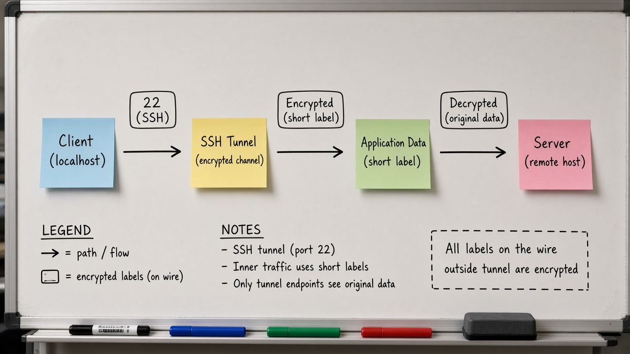 جریان Client به Server از تونل SSH