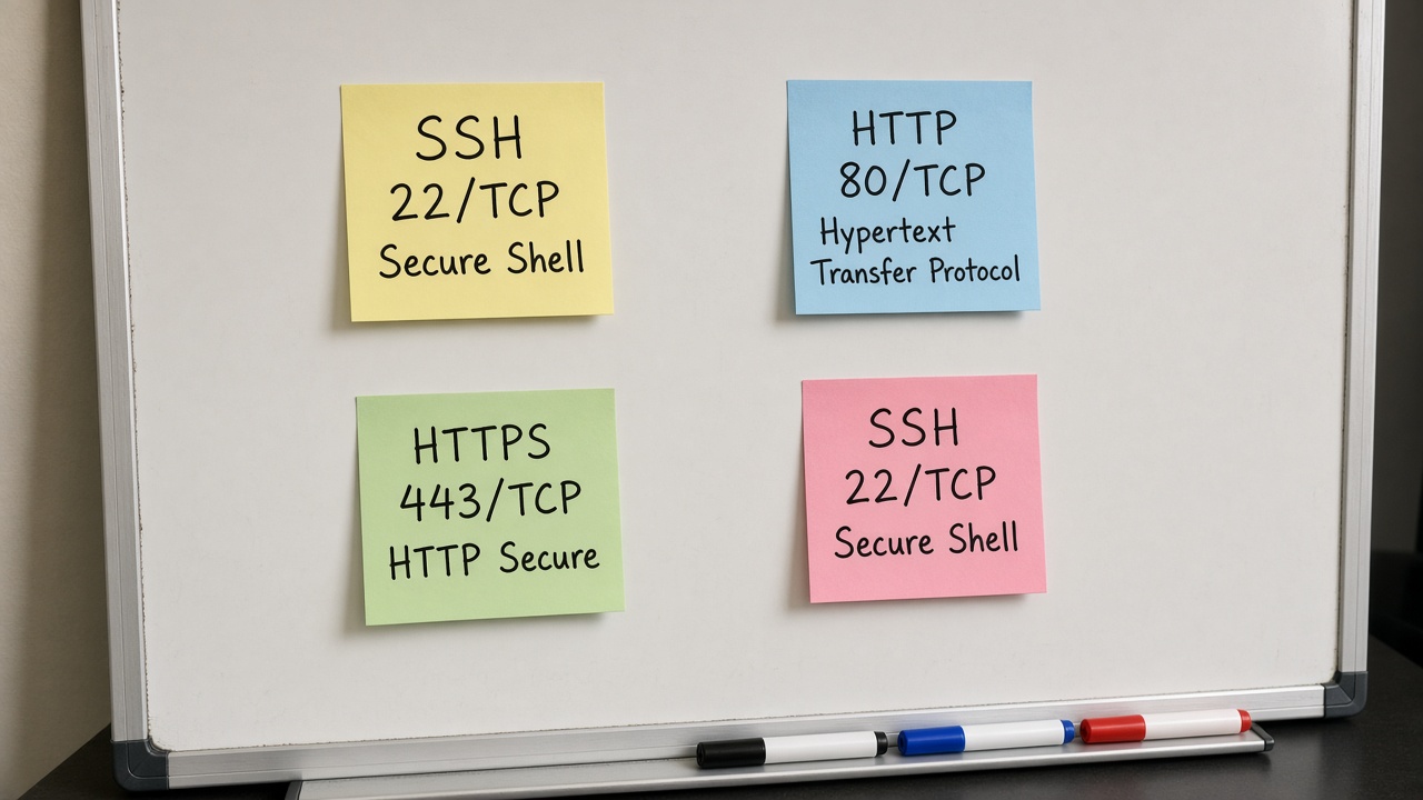 جدول SSH HTTP HTTPS با پورت‌ها