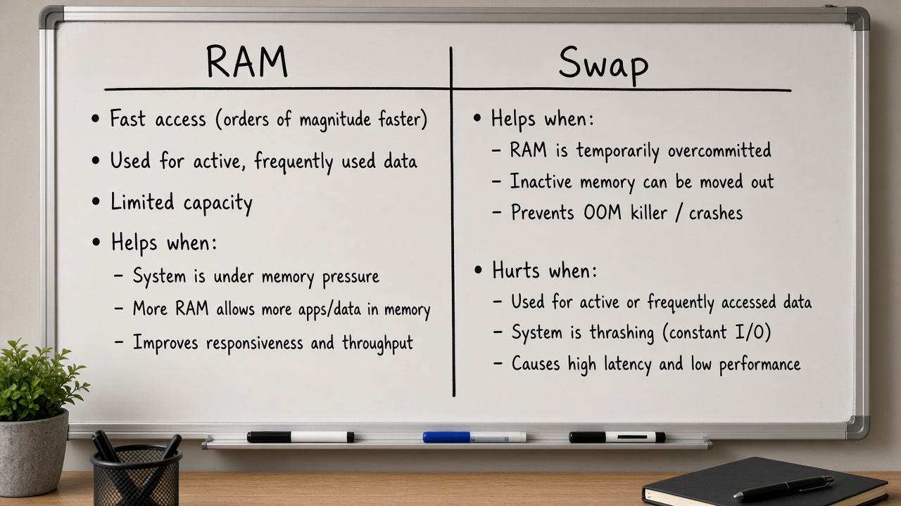 مقایسه RAM و Swap کمک یا آسیب
