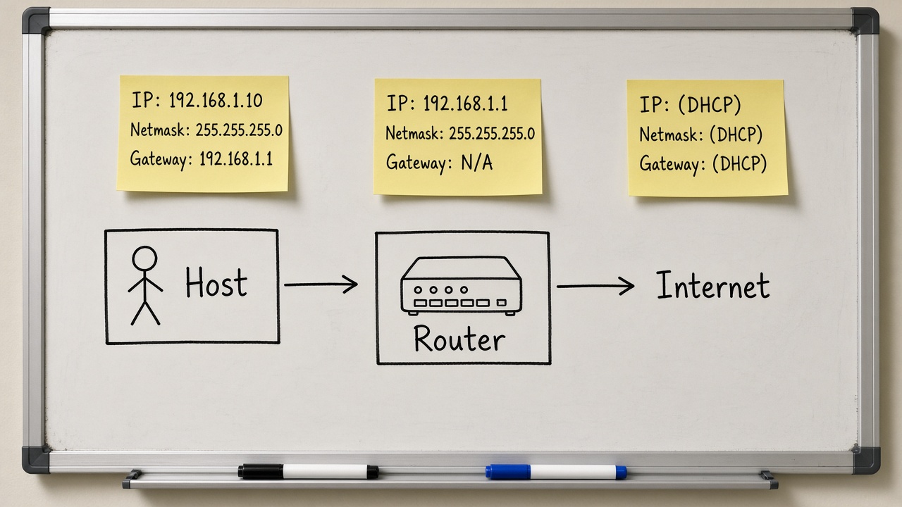 Host به Router به Internet