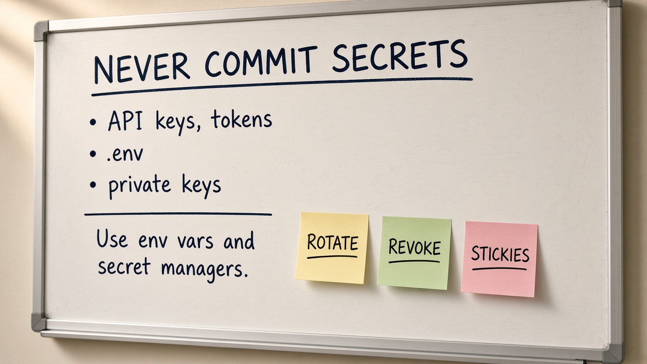 کلیدها و .env؛ env vars و secret manager؛ rotate revoke