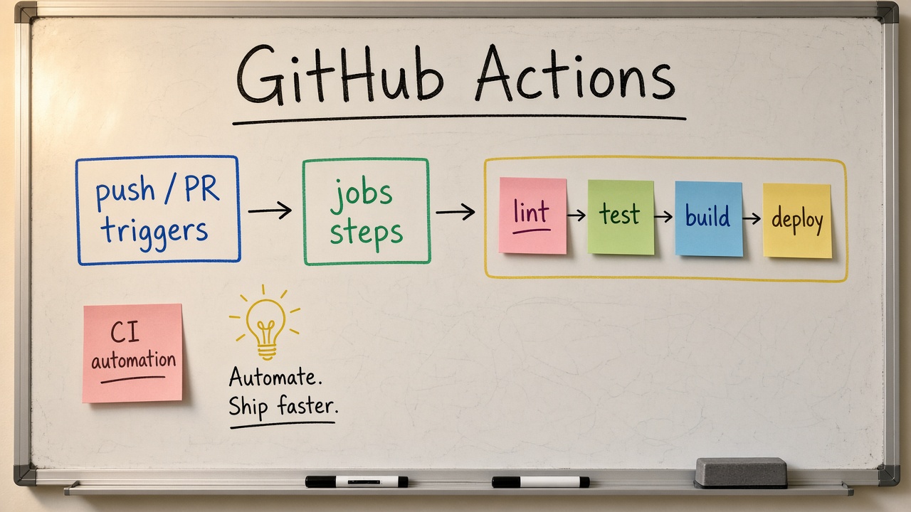 تریگر push/PR تا jobs و lint test build deploy